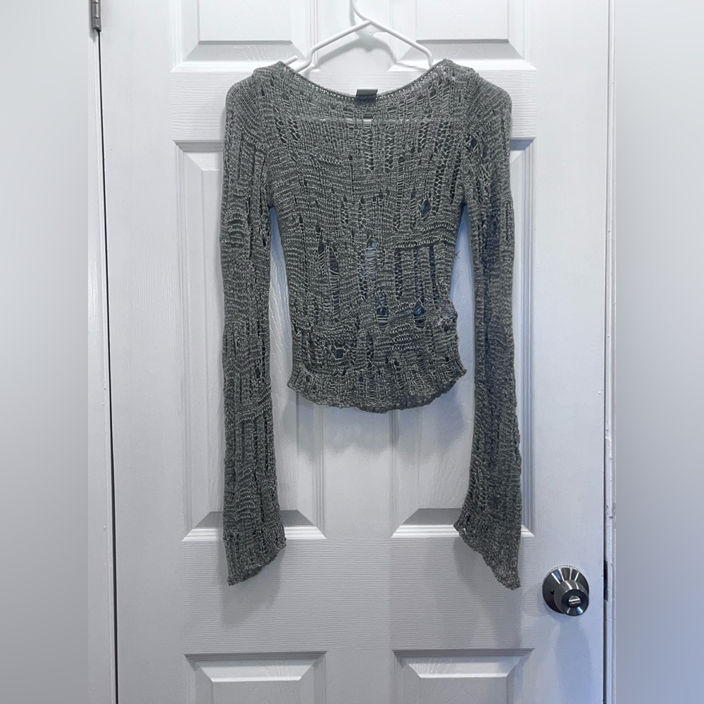 Urban Outfitters Gray Knit Blouse
